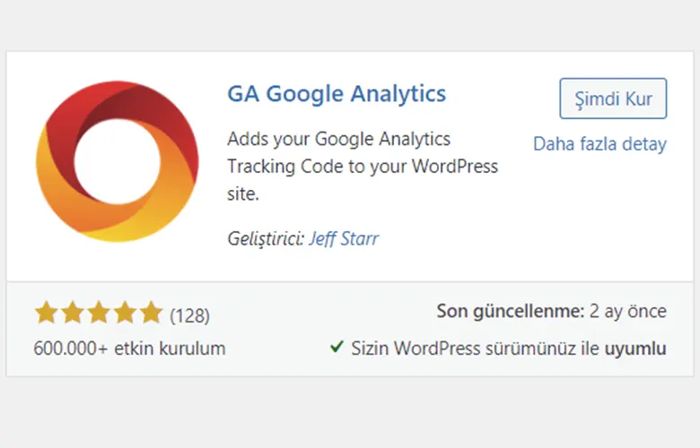 GA Google Analytics Eklentisi